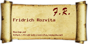 Fridrich Rozvita névjegykártya